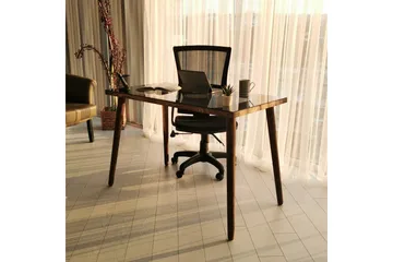Sabani Skrivebord 110 cm - Glas/Valnøddebrun - Møbler - Borde - Kontorbord - Skrivebord