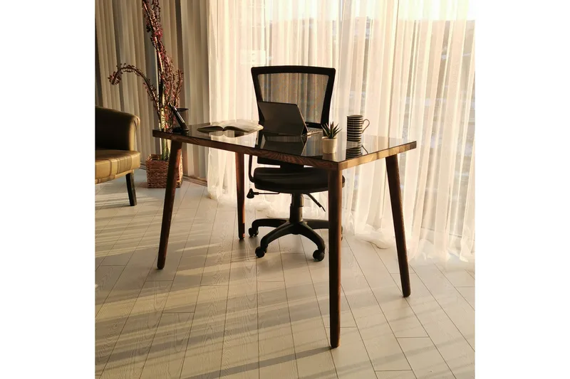 Sabani Skrivebord 110 cm - Glas/Valnøddebrun - Møbler - Borde - Kontorbord - Skrivebord