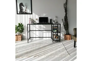 Sabani Skrivebord 130 cm med Opbevaring 2 Hylder - Glas/Sort - Møbler - Borde - Kontorbord - Skrivebord