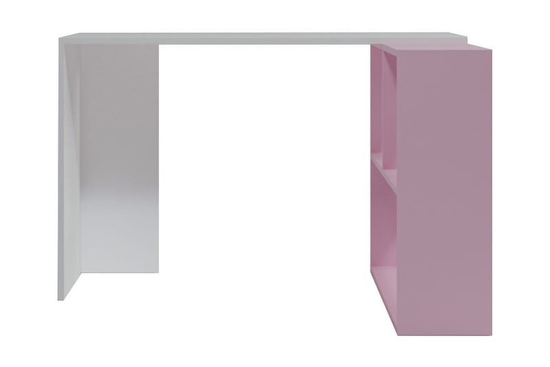 Sardunya Skrivebord 120 cm med Opbevaring Hylder - Hvid/Lyserød - Skrivebord