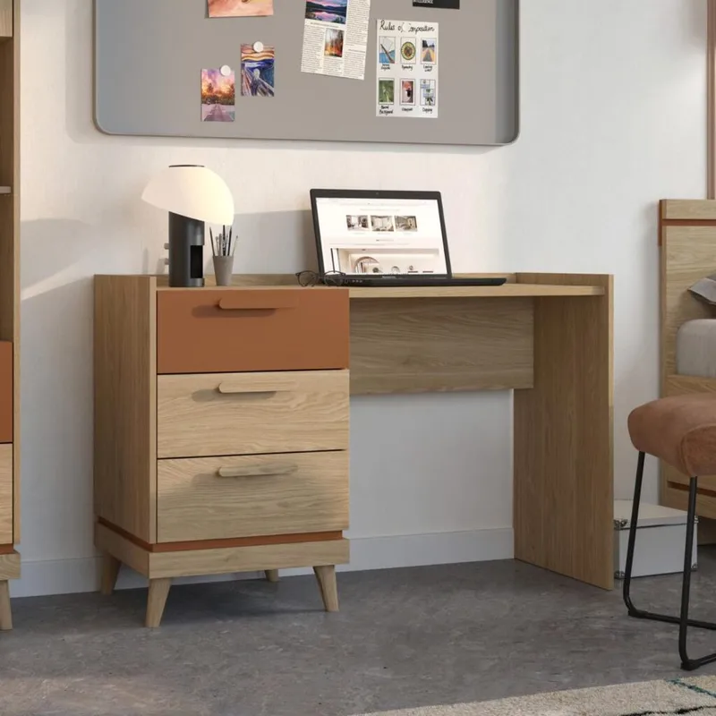 Skrivebord Scandi med 3 skuffer - Oliebehandlet Eg - Møbler - Borde - Kontorbord - Skrivebord