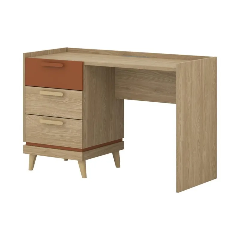 Skrivebord Scandi med 3 skuffer, Oliebehandlet Eg
