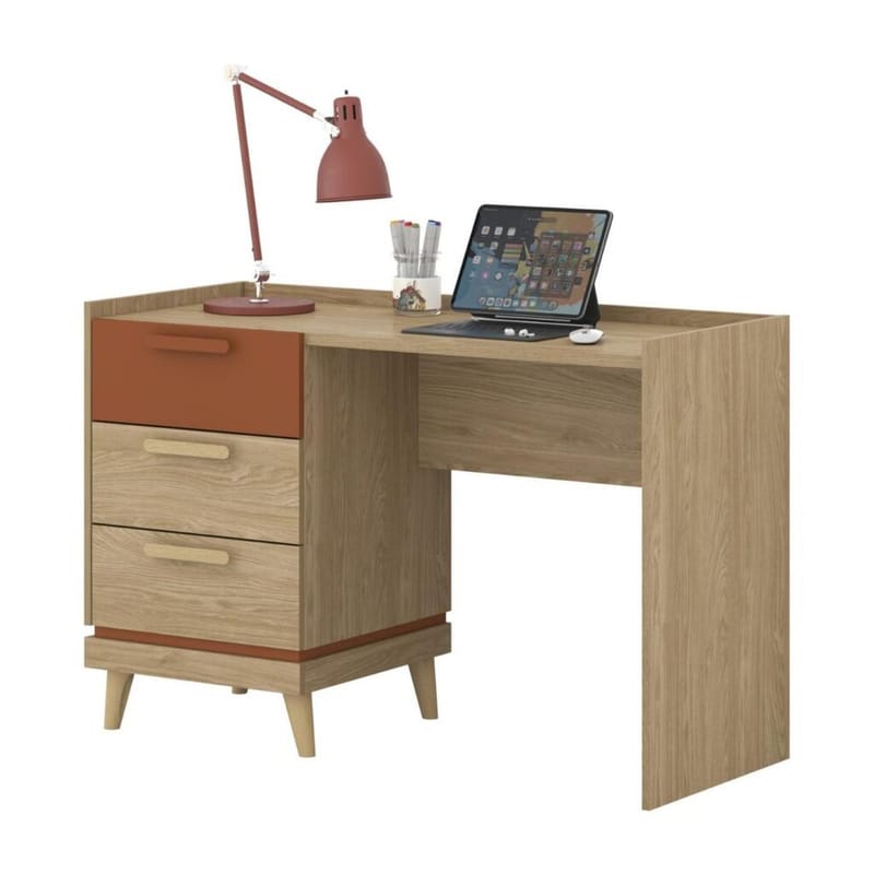 Skrivebord Scandi med 3 skuffer - Oliebehandlet Eg - Møbler - Borde - Kontorbord - Skrivebord