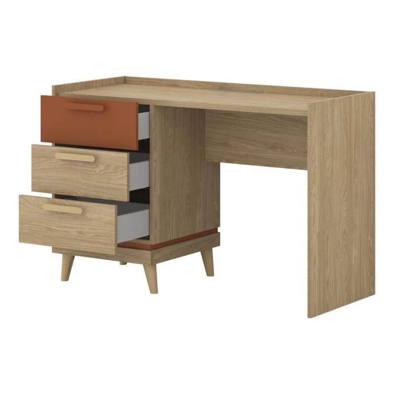 Skrivebord Scandi med 3 skuffer - Oliebehandlet Eg - Møbler - Borde - Kontorbord - Skrivebord