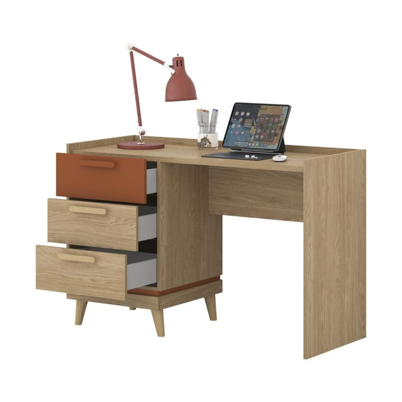 Skrivebord Scandi med 3 skuffer - Oliebehandlet Eg - Møbler - Borde - Kontorbord - Skrivebord