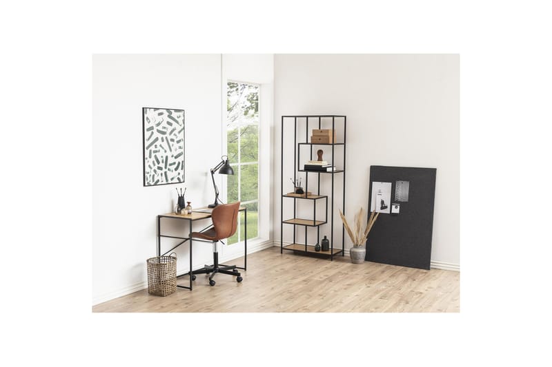 Seaford Skrivebord 100x45x75 cm Eg/Sort - Møbler - Borde - Kontorbord - Skrivebord