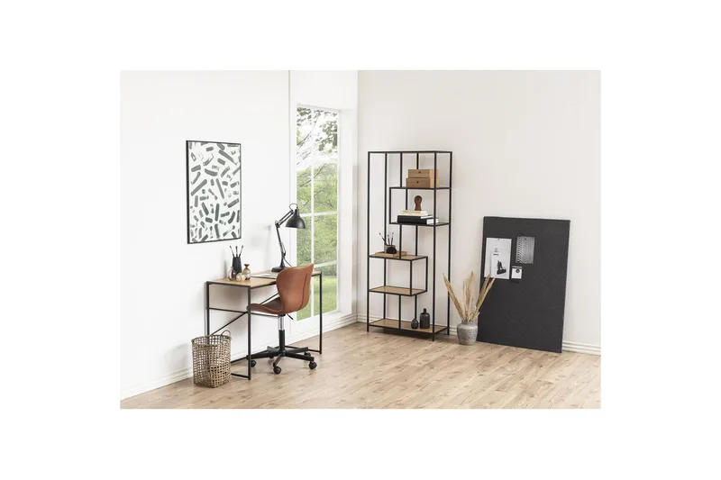 Seaford Skrivebord 100x45x75 cm Eg/Sort, undefined