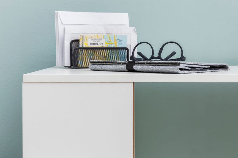 Shuping Skrivebord 120 cm med Opbevaring Hylder - Hvid - Møbler - Borde - Kontorbord - Skrivebord