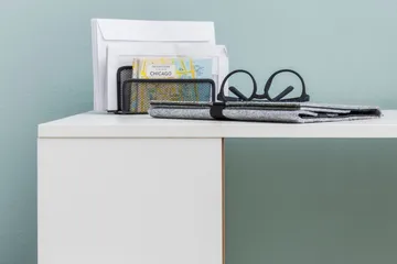 Shuping Skrivebord 120 cm med Opbevaring Hylder - Hvid - Møbler - Borde - Kontorbord - Skrivebord