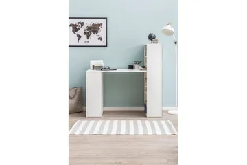 Shuping Skrivebord 120 cm med Opbevaring Hylder - Hvid - Møbler - Borde - Kontorbord - Skrivebord