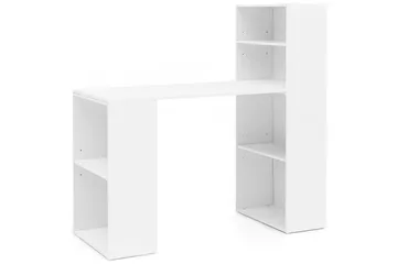 Shuping Skrivebord 120 cm med Opbevaring Hylder - Hvid - Møbler - Borde - Kontorbord - Skrivebord