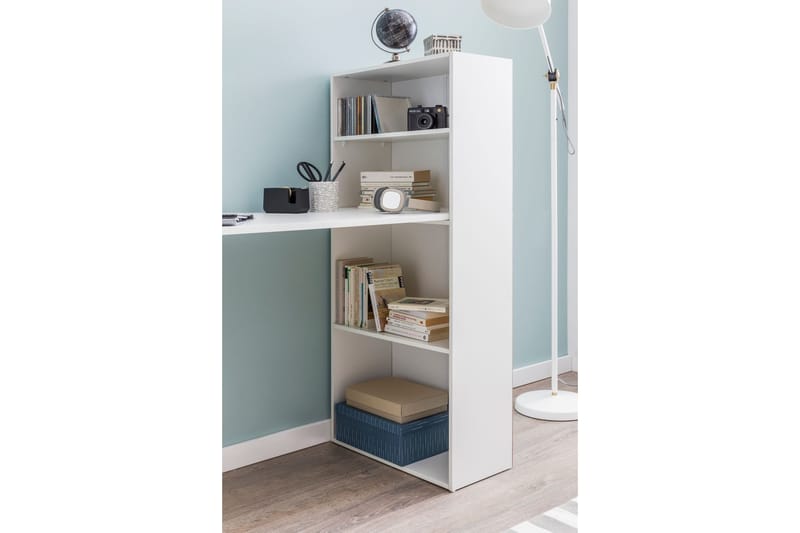 Shuping Skrivebord 120 cm med Opbevaring Hylder - Hvid - Møbler - Borde - Kontorbord - Skrivebord