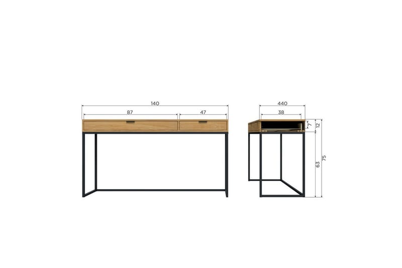 Skrivebord Silas - Eg, Eg - Møbler - Borde - Kontorbord - Skrivebord