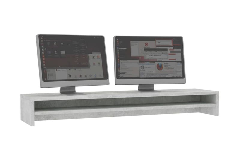 Skærmstander 100 x 24 x 13 cm spånplade betongrå - Grå - Skrivebord