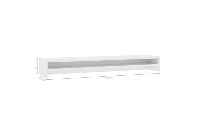 Skærmstander 100 x 24 x 13 cm spånplade hvid - Hvid - Skrivebord