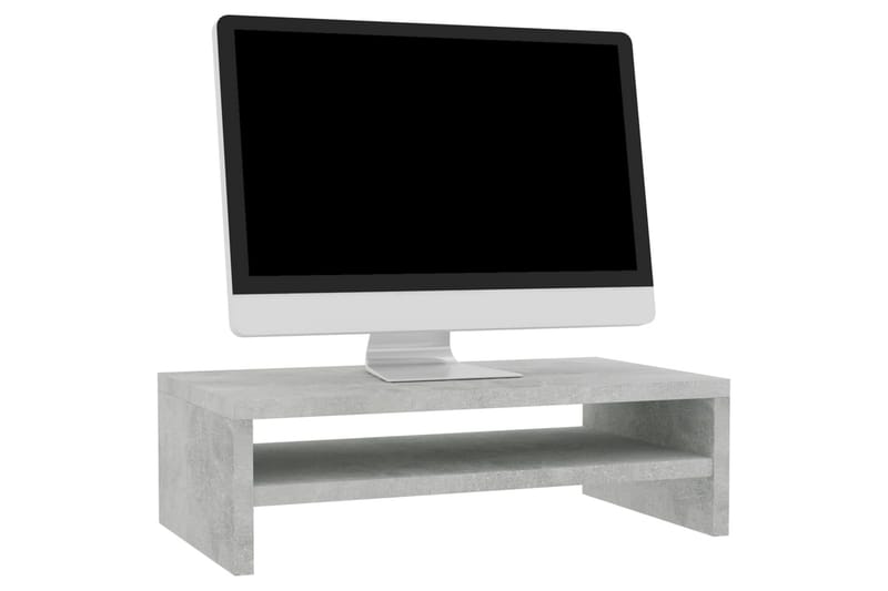 skærmstander 42 x 24 x 13 cm spånplade betongrå - Møbler - Borde - Kontorbord - Skrivebord