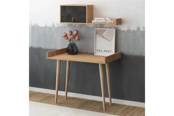 Skaberg Skrivebord 100 cm med Opbevaring Væghylde - Grå/Træ - Møbler - Borde - Kontorbord - Skrivebord