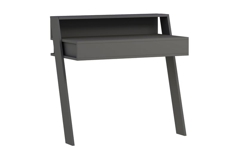 Skoved Skrivebord 94 cm med Opbevaring Skuffe + Hylde - Grå - Møbler - Borde - Kontorbord - Skrivebord