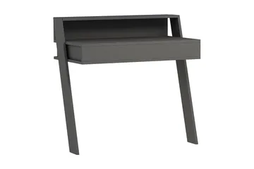 Skoved Skrivebord 94 cm med Opbevaring Skuffe + Hylde - Grå - Møbler - Borde - Kontorbord - Skrivebord