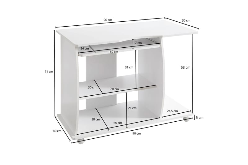 Skrivbord & datorbord Wohnling Vit - Møbler - Borde - Kontorbord - Skrivebord