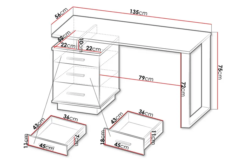Skrivbord - Sort|Eg - Møbler - Borde - Kontorbord - Skrivebord
