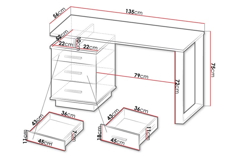 Skrivbord - Sort|Eg - Møbler - Borde - Kontorbord - Skrivebord