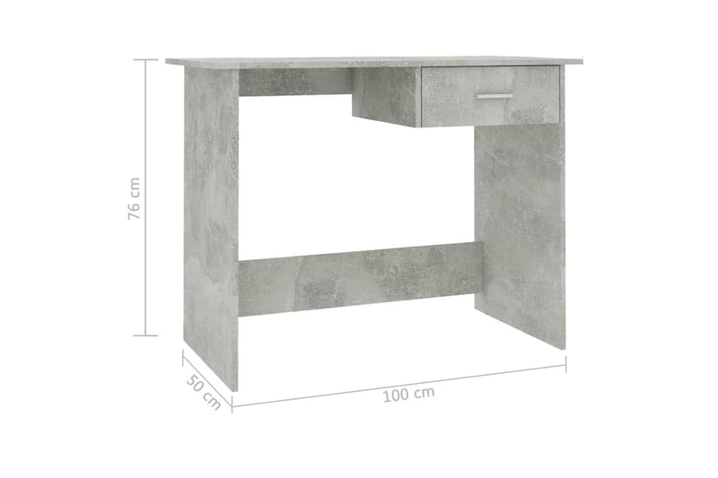 Skrivebord 100 x 50 x 76 cm spånplade betongrå - Grå - Skrivebord