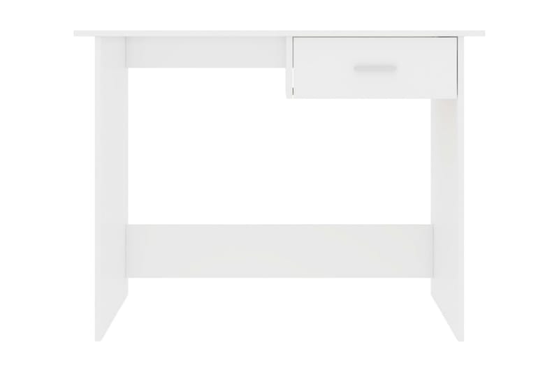 Skrivebord 100 x 50 x 76 cm spånplade hvid højglans - Hvid - Skrivebord