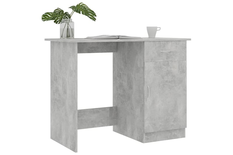 Skrivebord 100x50x76 cm Spånplade Betongrå - Grå - Møbler - Borde - Kontorbord - Skrivebord