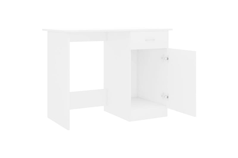 Skrivebord 100x50x76 cm Spånplade Hvid - Hvid - Skrivebord