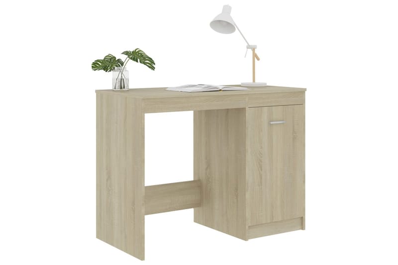 Skrivebord 100x50x76 cm Spånplade Sonoma-Eg - Brun - Skrivebord