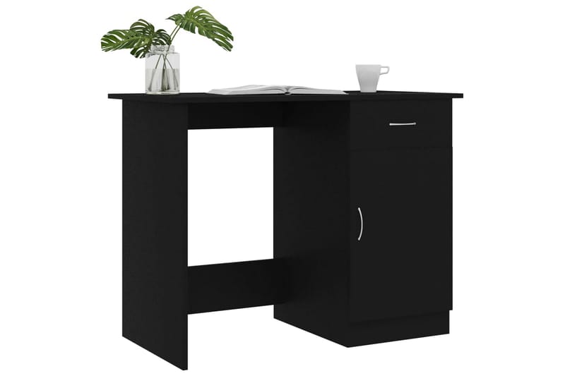 Skrivebord 100x50x76 cm Spånplade Sort - Sort - Møbler - Borde - Kontorbord - Skrivebord