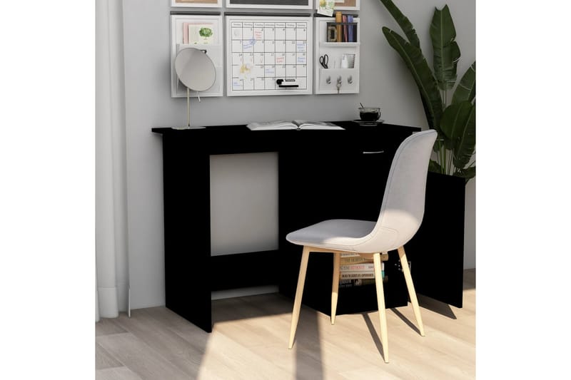 Skrivebord 100x50x76 cm Spånplade Sort - Sort - Møbler - Borde - Kontorbord - Skrivebord
