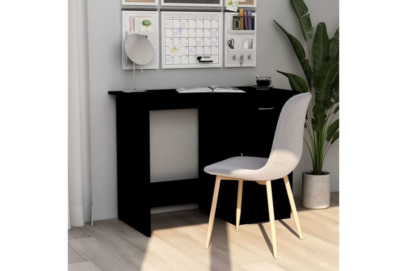 Skrivebord 100x50x76 cm Spånplade Sort - Sort - Møbler - Borde - Kontorbord - Skrivebord