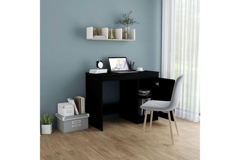 Skrivebord 100x50x76 cm Spånplade Sort - Sort - Møbler - Borde - Kontorbord - Skrivebord