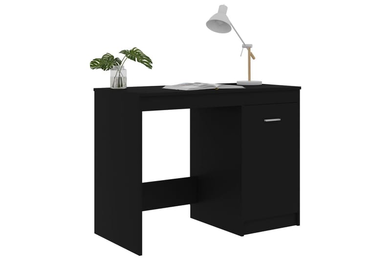 Skrivebord 100x50x76 cm Spånplade Sort - Sort - Møbler - Borde - Kontorbord - Skrivebord