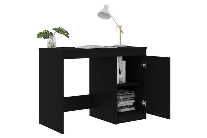 Skrivebord 100x50x76 cm Spånplade Sort - Sort - Møbler - Borde - Kontorbord - Skrivebord
