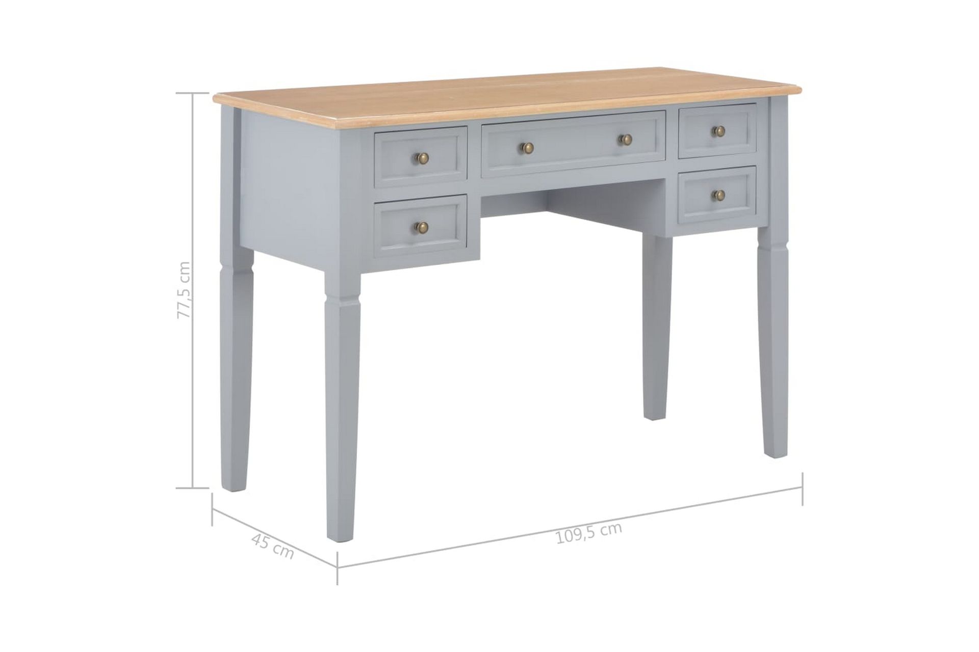 Skrivebord 109,5 X 45 X 77,5 Cm Træ Grå - Grå - Møbler - Borde - Kontorbord - Skrivebord