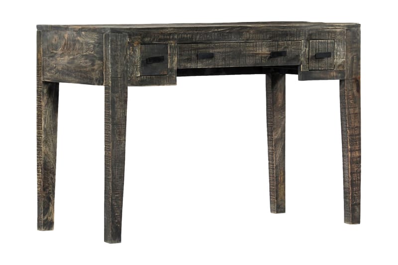 Skrivebord 110 X 50 X 75 Cm Massivt Mangotræ Sort - Sort - Møbler - Borde - Kontorbord - Skrivebord
