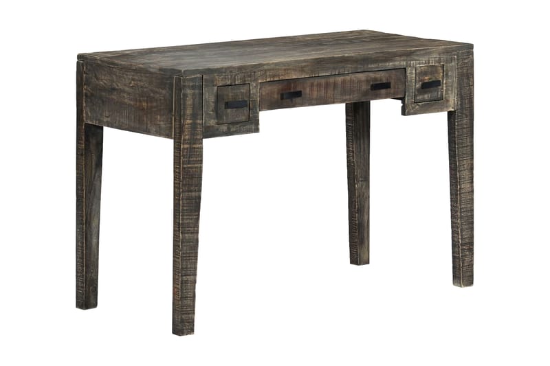 Skrivebord 110 X 50 X 75 Cm Massivt Mangotræ Sort - Sort - Møbler - Borde - Kontorbord - Skrivebord