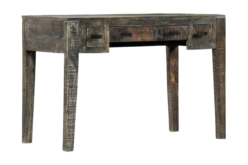Skrivebord 110 X 50 X 75 Cm Massivt Mangotræ Sort - Sort - Møbler - Borde - Kontorbord - Skrivebord