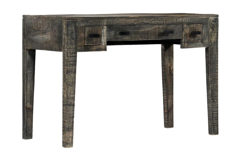 Skrivebord 110 X 50 X 75 Cm Massivt Mangotræ Sort - Sort - Møbler - Borde - Kontorbord - Skrivebord