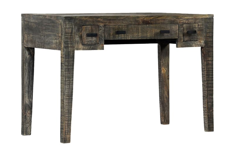 Skrivebord 110 X 50 X 75 Cm Massivt Mangotræ Sort - Sort - Møbler - Borde - Kontorbord - Skrivebord