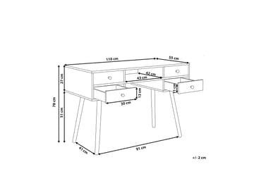 Skrivebord 110 x 55 cm hvid LEVIN - Hvid - Møbler - Borde - Kontorbord - Skrivebord