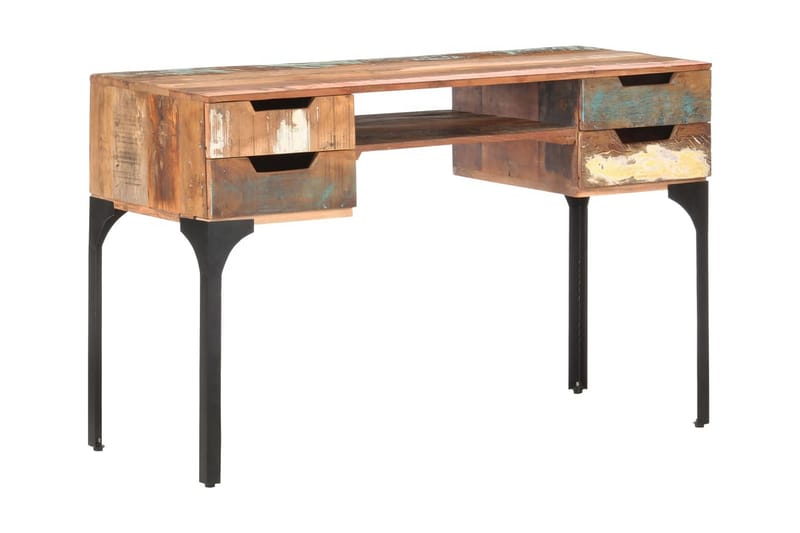 Skrivebord 118X48X75 cm Massivt Genbrugstræ - Flerfarvet - Møbler - Borde - Kontorbord - Skrivebord