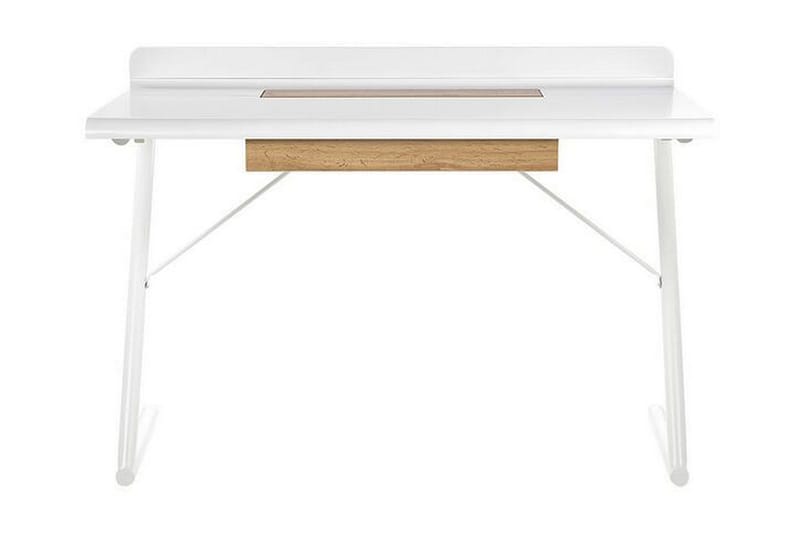 Skrivebord 120 x 60 cm hvid/lyst træ FOCUS - Hvid - Skrivebord