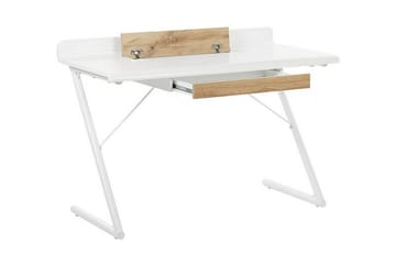 Skrivebord 120 x 60 cm hvid/lyst træ FOCUS - Hvid - Møbler - Borde - Kontorbord - Skrivebord