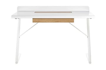 Skrivebord 120 x 60 cm hvid/lyst træ FOCUS - Hvid - Møbler - Borde - Kontorbord - Skrivebord