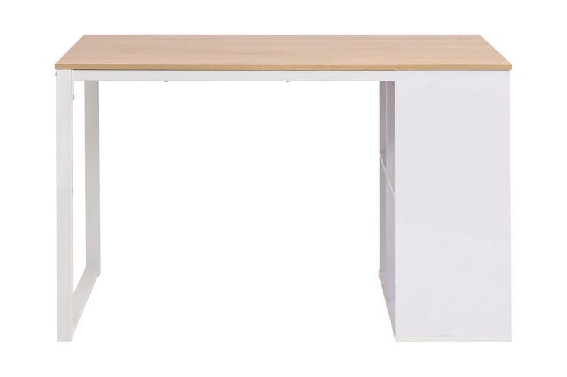 Skrivebord 120 X 60 X 75 Cm Eg Og Hvid - Brun - Møbler - Borde - Kontorbord - Skrivebord