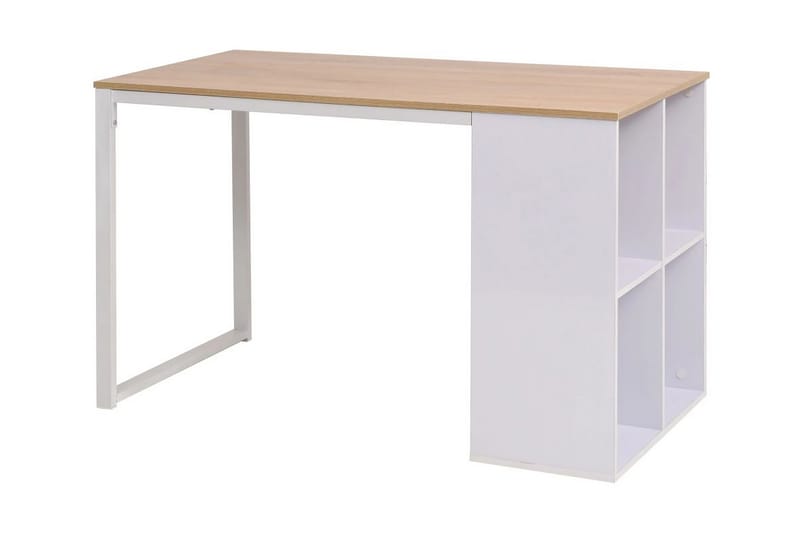 Skrivebord 120 X 60 X 75 Cm Eg Og Hvid - Brun - Møbler - Borde - Kontorbord - Skrivebord